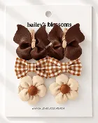 6-Piece Hair Clip Set - Mocha Meadow
