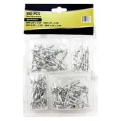 100 Pc. Aluminum and Steel Pop Rivet Assortment Set
