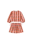 Apples Blouse & Skirt Set in Pink