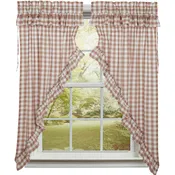 Annie Buffalo Check Portabella Prairie Gathered Curtains - Ruffled 72x63