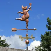 Party Pig with Wine Glass Weathervane 352