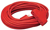 25-foot 14/3 Sjtw Red 3-outlet Extension Cord For Outdoor Use