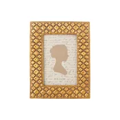 4"x 6" Embossed Diamond Antiqued Gold Resin Frame