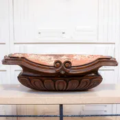 18th C. Continental Carved Walnut Font