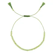 AUGUST Birthstone: Peridot Women's Delicate Faceted Mini Tassel Bracelet