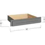 Blackwood Grey Shaker Desk Knee Drawer – 30W x 5H x 21D (Trimmable to 27W)