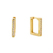 14K Gold-Dipped Geometric Shaped Huggie Earrings in Gold