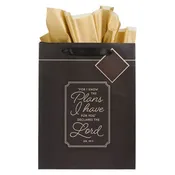 I Know the Plans Graphite Gray Large Portrait Gift Bag - Jeremiah 29:11