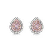 0.81ctw Pink Pear Diamond Stud Earrings