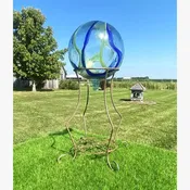 12" Hand Blown Gazing Ball with Glass Loop