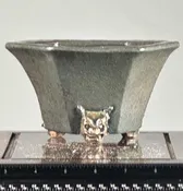 Glazed Hexagon Japanese Bonsai Pot by Shuho STJP1063