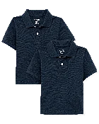 Baby And Toddler Boys Uniform Soft Pique Polo 2-Pack - Blue