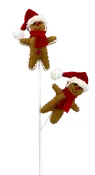 25" Brown Plush Gingerbread Man Spray with 2 Stems 85703BN