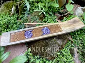 Amethyst & Wood Healing Hands Incense Holder