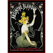 Absinthe Blanqui - Vintage Poster pdf counted cross stitch pattern