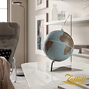 Floating Vela Small Desk-Top Globe | Metallic Blue