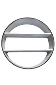 Drum Shelf, 3 Sections, White Enamel Style Finish, White