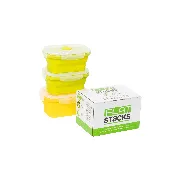 Flat Stacks Food Storage Container Set (3 Snack Size)
