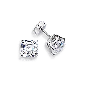 Asscher Cut 2.0 Carat, 14K Stud Earrings