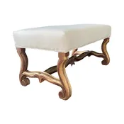 19th Century French Os de Mouton Bench with Original Gilt Accents