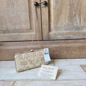 Judith Leiber Champagne Silk Embroidered Minaudiere