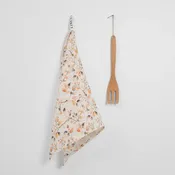 Fall Print Watercolor Linen Dishtowel