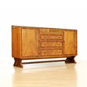 1940s Art Deco Tiered Liquor Bar Cabinet Credenza