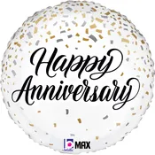 Anniversary Metallic Confetti Balloon