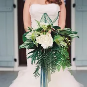 Full Moon Bridal Bouquet with Orchids