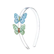 Acrylic Butterfly Headband - Green and Blue