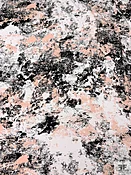 Abstract Printed Tissue Cotton Jersey Knit - Blush Nude / Black / Off-White
