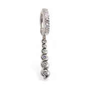 14K White Gold and Diamond Belly Ring
