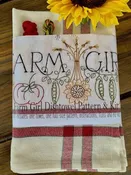 Farm Girl Dishtowel Embroidery Pattern and Kit