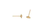 14K Gold Post w/5.0mm Pearl Cup, 20 Gauge