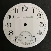 16s Hampden Pocket Watch Dial | Porcelain | Arabic Numerals | 22643