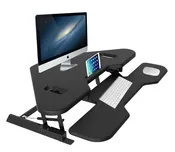 Height Adjustable Corner Sit and Stand Desk - Gas Spring Free Standing