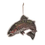 10.2 in. MDF Wishin I Was Fishin Plaque