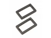 1.5" Rectangle Ring - Black Metal - Set of Two