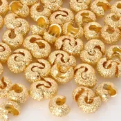 Beadsmith-Findings-4mm Stardust Crimp Cover-Gold-Quantity 12