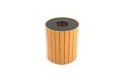 32 Gallon Round Recycled Receptacle with Lid