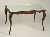 Andre Arbus-style low cocktail/side table (#1342) — Calderwood Gallery is a world class resource for original French Art Deco furniture. Works by Maurice Dufrene, Jacques Adnet, Ruhlmann, Jallot, Follot, Arbus, Leleu, Dominuque, Subes, Sue et Mare. Art Nouveau, decorative arts, iron works.