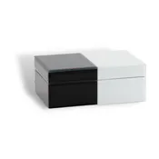 Black and White Beveled Glass Tile Jewelry Box