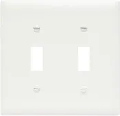 2 Toggle Wall Plate 2 Gang White