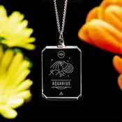 2D Memory Crystal™ - Necklace - Zodiac - Aquarius