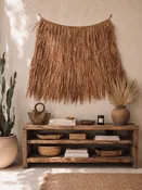 Handcrafted Natural Raffia Wall Hanging - 60L x 78W Tan Décor — ben & giules