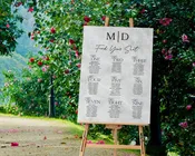 Marble Acrylic Seating Chart Sign, Rectangle Square Top 36 Inches Tall, Minimalist Modern Wedding Seating Chart