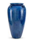 Aqua Blue Choe w/Handles Planter
