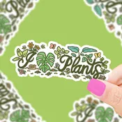 I Heart Plants Garden Love Stocking Stuffer Vinyl Sticker