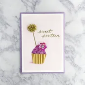 16th Cupcake With Sparkler Birthday Card