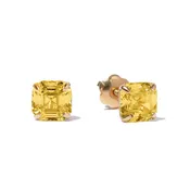 Asscher Cut Gemstone Studs Citrine 14K